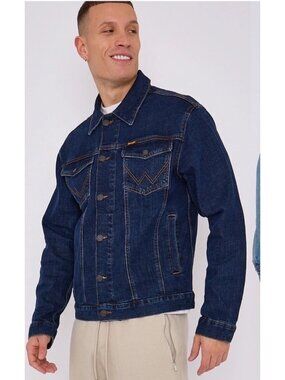 Wrangler Cowboy Cut Mens blue Denim Jacket 74145PW Unlined M Rodeo Workwear